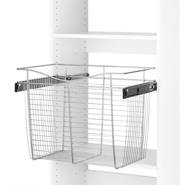 Storage Baskets - Chrome Double Pull-Out Wire Baskets w/ Full