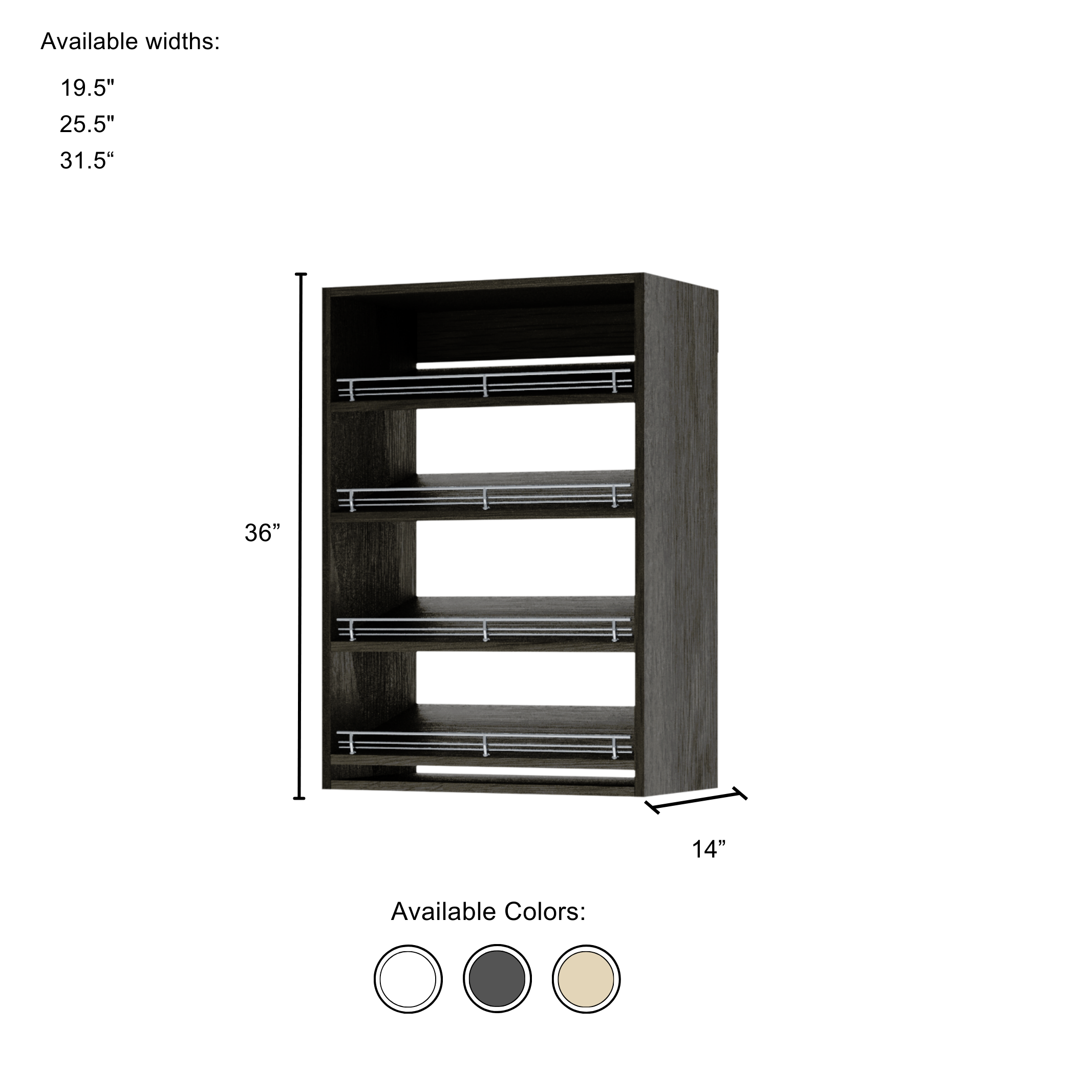 Closet Accessories VISTA TALL SHOE SHELF TOWER - decocloset